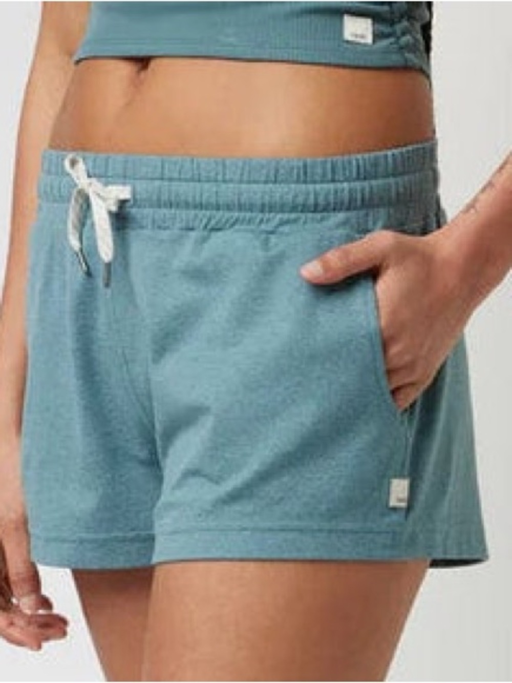 Vuori Halo Performance Short Women's DreamKnit Shorts, Blue Iron Heather, Large